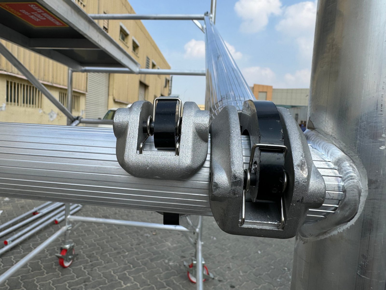Premium aluminium scaffold systems prepared for export to international construction markets.