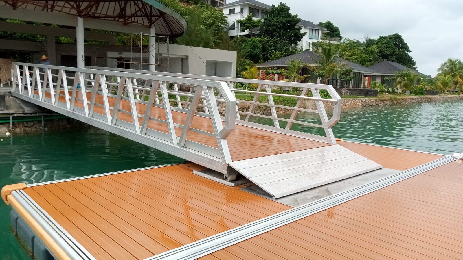 Modern yacht marina infrastructure providing berthing and marine access facilities.