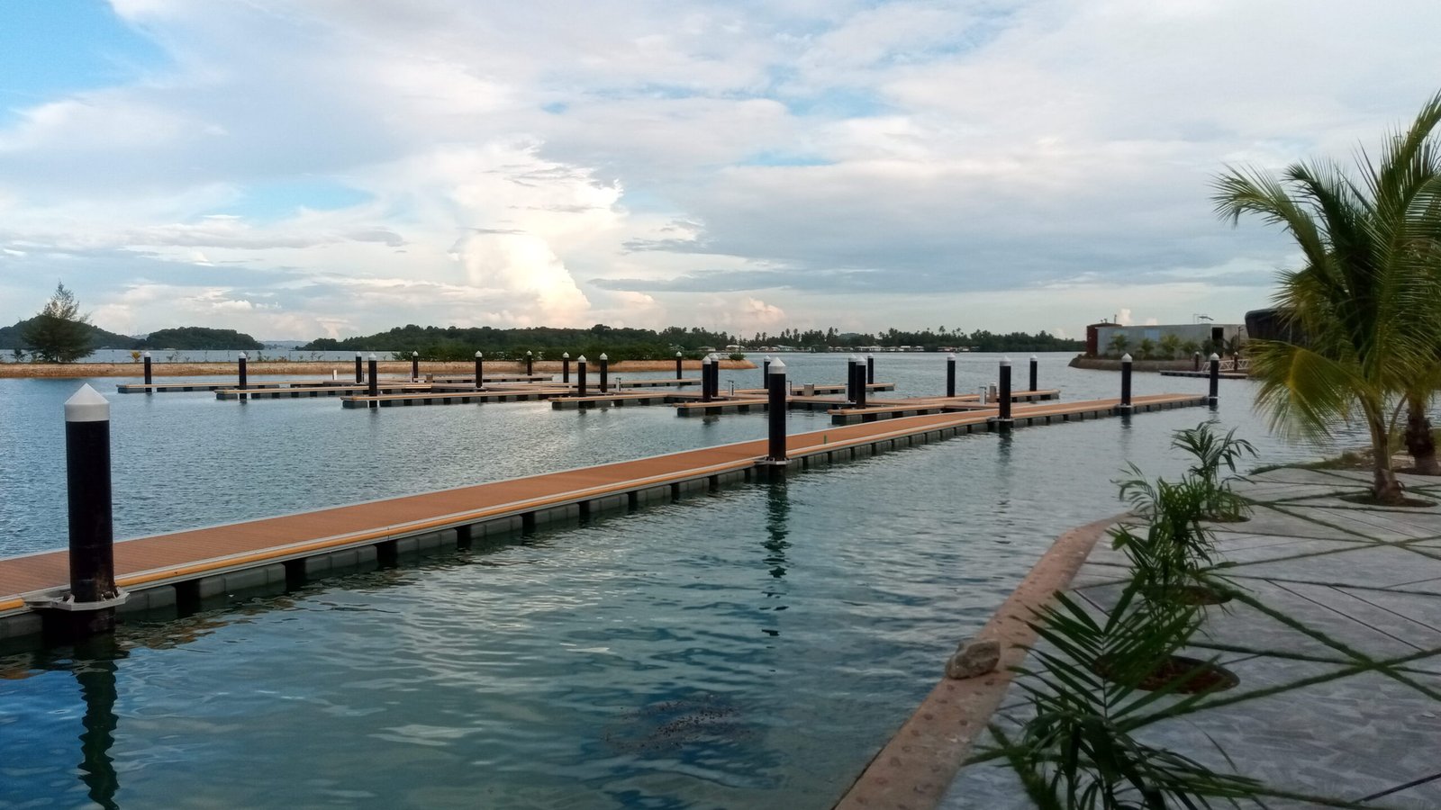 Marine pontoon docking system providing secure berthing for yachts and recreational vessels.